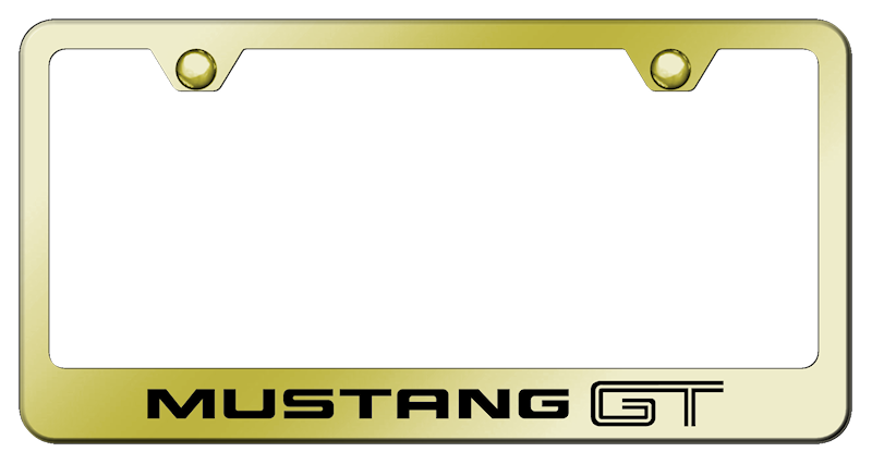 Auto Gold Mustang GT Standard Frame Laser Etched on Gold